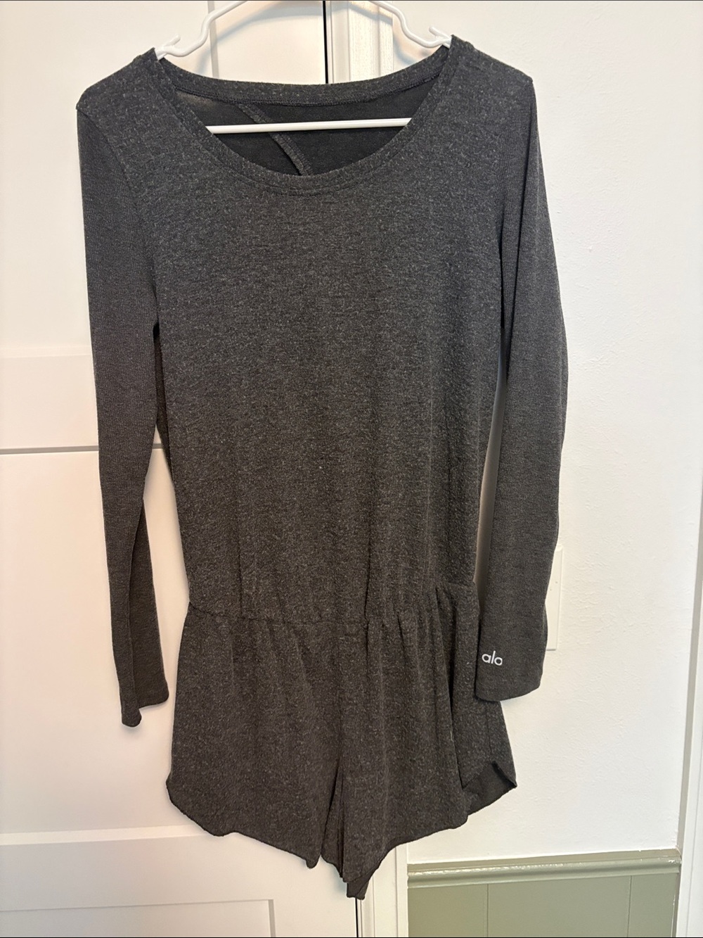 Alo romper shorts gray